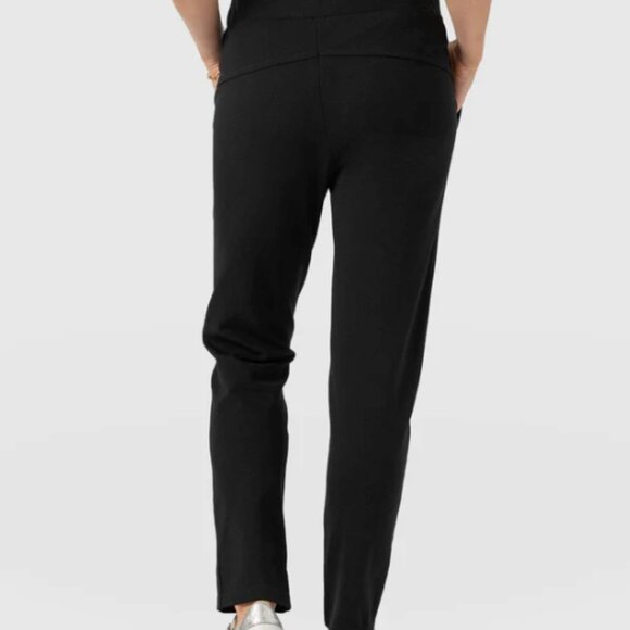 Saint + Sofia US 12 / 28" Inseam Finsbury Pant Black Easy Relaxed Tapered Leg - Picture 5 of 7